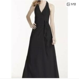David's Bridal Strapless Black Gown